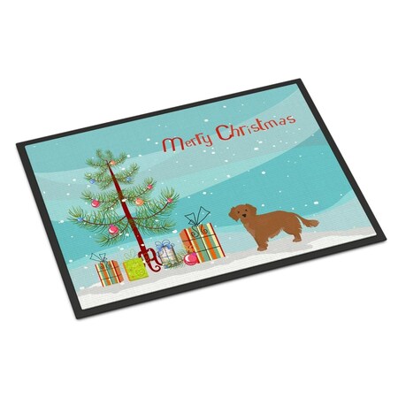 Carolines Treasures 24 x 36 in. Small Greek Domestic Dog Kokoni Christmas Tree Indoor or Outdoor Mat CK3486JMAT
